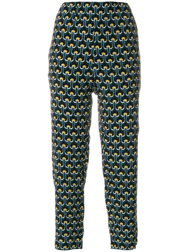 Marni Portrait Print Cropped Trousers - Green
