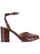 Marni Mock Croc Peep Toe Sandal - Brown