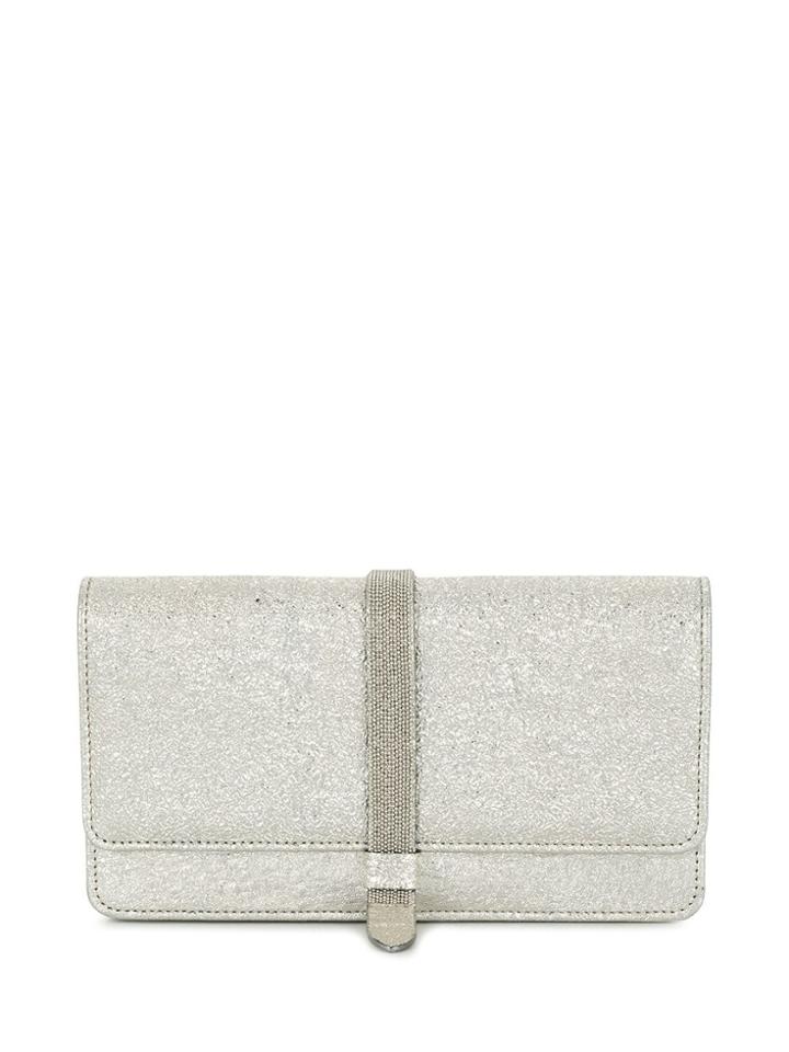 Fabiana Filippi Glitter Foldover Purse - Silver