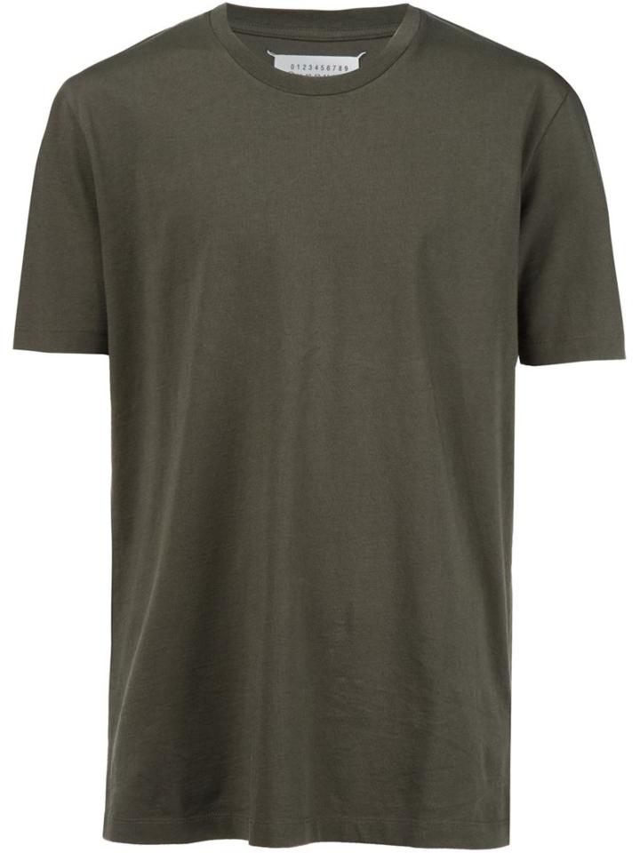Maison Margiela Round Neck T-shirt, Men's, Size: 48, Green, Cotton