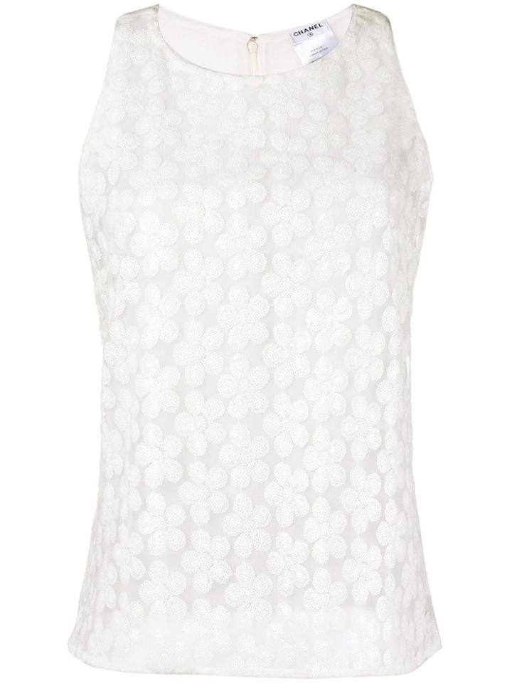 Chanel Vintage Sequin Embellished Top - White