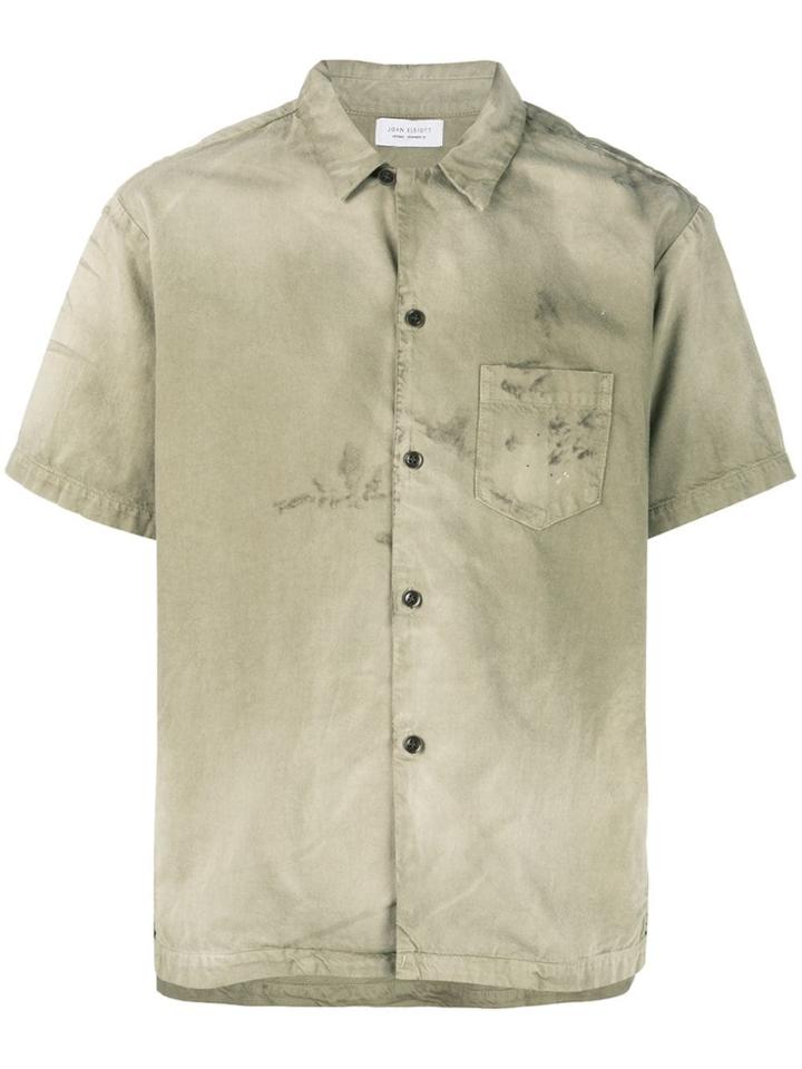 John Elliott Distressed Short-sleeved Shirt - Green