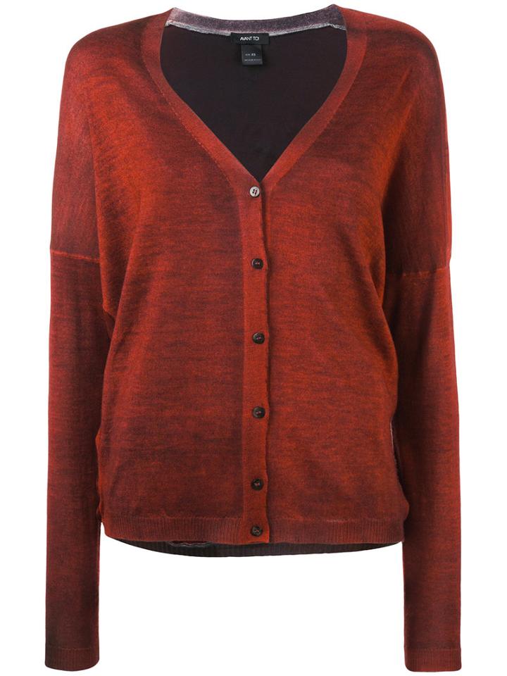 Avant Toi - Printed Cardigan - Women - Silk/cashmere - One Size, Red, Silk/cashmere