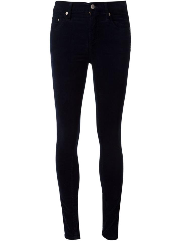 Citizens Of Humanity Velvet Skinny Trousers, Women's, Size: 25, Black, Supima Cotton/spandex/elastane/cotton