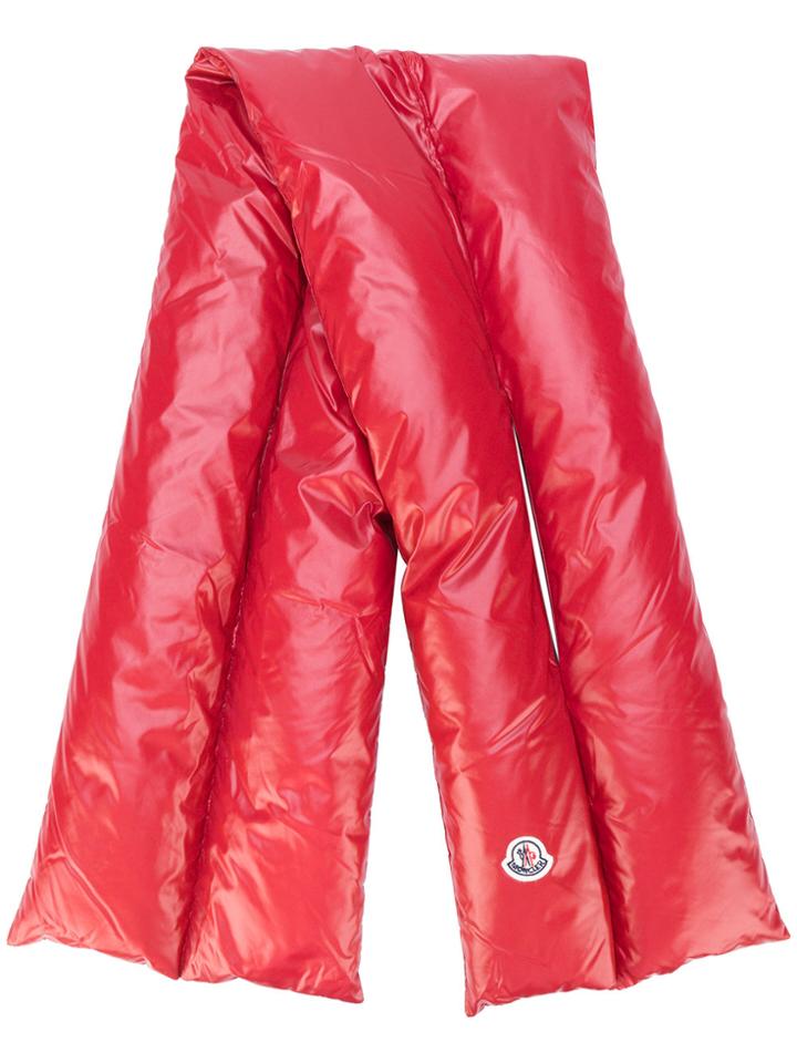 Moncler Padded Logo Scarf - Red