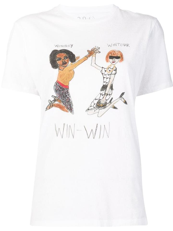 Unfortunate Portrait 'win Win' T-shirt, Women's, Size: Medium, White, Cotton