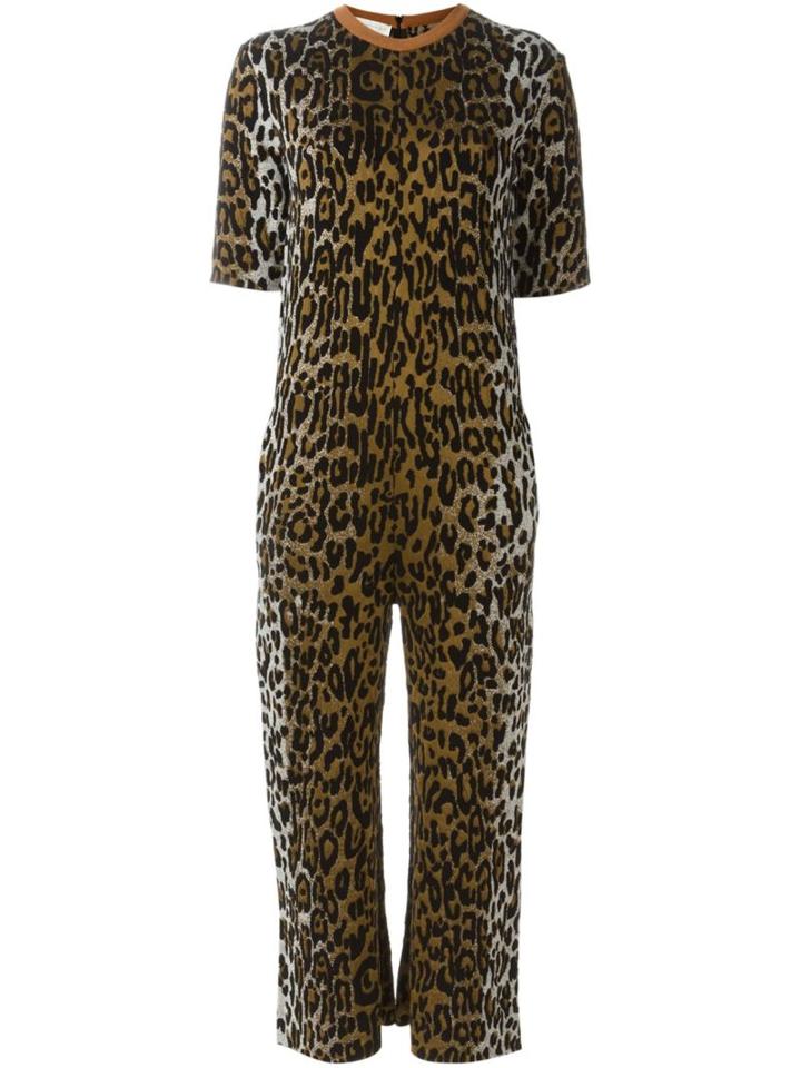 Stella Mccartney Leopard Print Jumpsuit, Women's, Size: 40, Brown, Silk/polyamide/viscose/wool