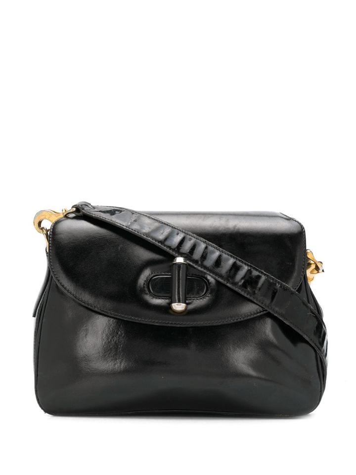 Gucci Pre-owned 1960's Flap Shoulder Bag - Black