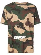 Off-white Camouflage Print T-shirt - Brown