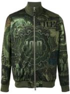 Givenchy Dollar Print Bomber Jacket, Men's, Size: Medium, Green, Polyester