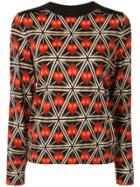 Undercover Heart Geometric Print Sweater - Black