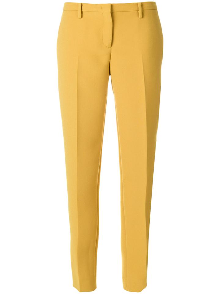 No21 Crepe Slim-fit Trousers - Yellow & Orange