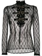 Philosophy Di Lorenzo Serafini Detailed Lace Sheer Blouse - Black