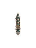 Gucci Snake Finger Ring With Crystals - Gold