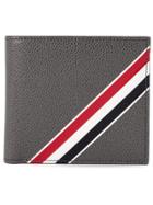 Thom Browne Diagonal Intarsia Stripe Leather Billfold - Grey