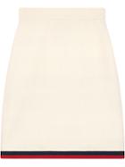 Gucci Wool Skirt With Web - White