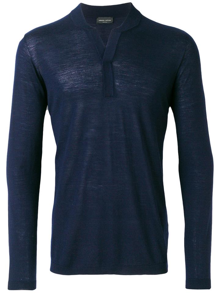 Roberto Collina Henley Sweater - Blue