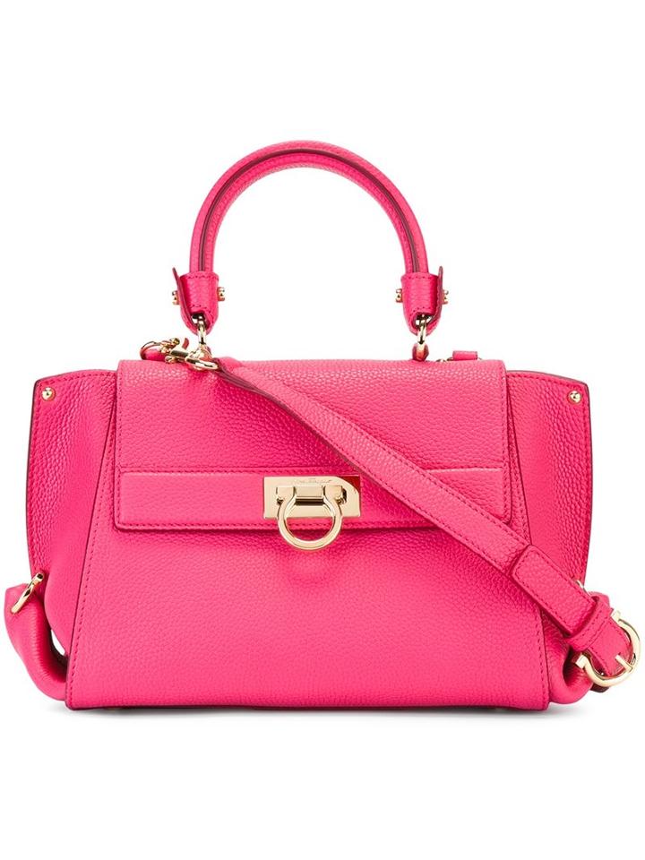 Salvatore Ferragamo 'sofia' Tote, Women's, Pink/purple, Calf Leather