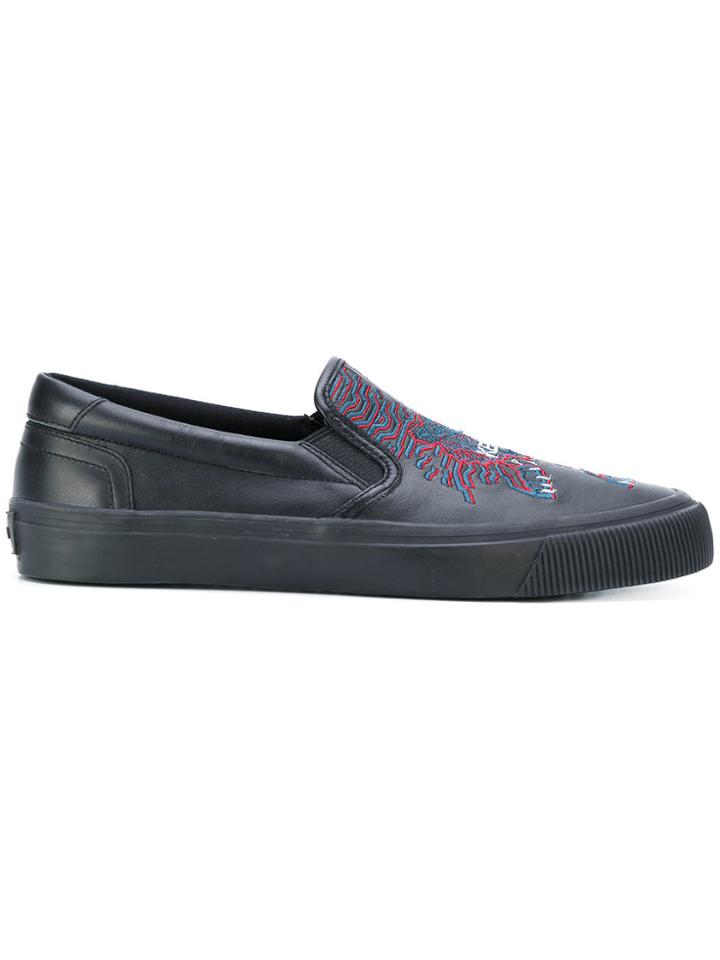 Kenzo Geo Tiger Slip-on Sneakers - Black