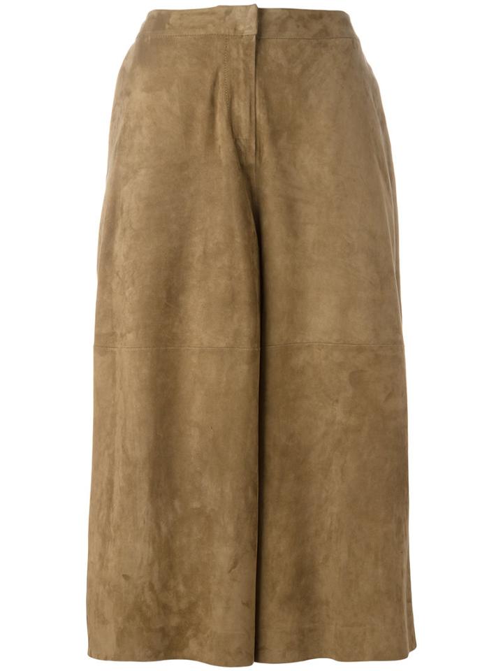 Desa 1972 Cropped Pants, Women's, Size: 40, Brown, Suede