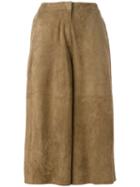 Desa 1972 Cropped Pants, Women's, Size: 40, Brown, Suede
