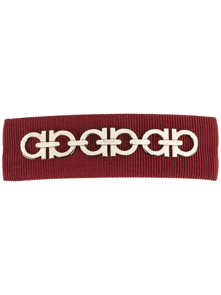 Salvatore Ferragamo Double Gancino Hair Clip - Red