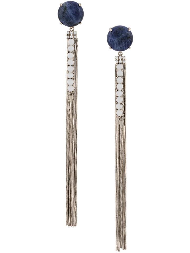 Iosselliani Sodalite Fringed Long Earrings - Gold