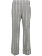 Peserico Pinstripe Tailored Trousers - Grey