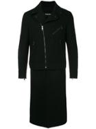 Neil Barrett Zipped Fitted Biker Coat - Black