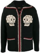 Deus Ex Machina Skull Embroidered Cardigan - Black