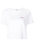Rodarte Heart Embroidered Cropped T-shirt - White