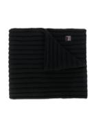 Paolo Pecora Kids Teen Knitted Ribbed Scarf - Black