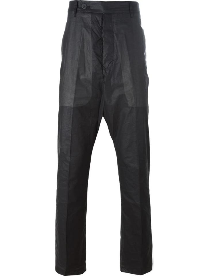 Rick Owens Dropped Crotch Trousers, Men's, Size: 48, Black, Cotton
