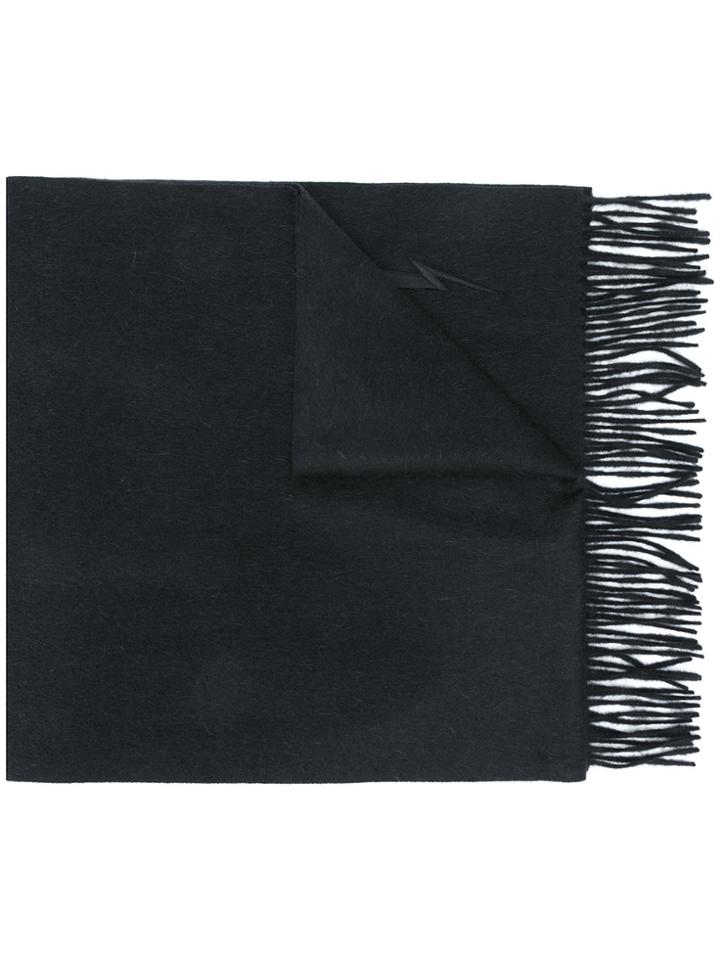 Neil Barrett Fringed Scarf - Black