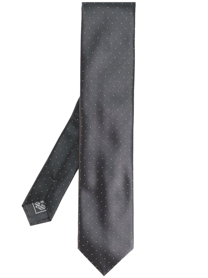 Brioni Polka Dot Tie - Grey
