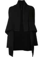 Gareth Pugh Jacquard Draped Cardi-coat, Women's, Size: Large, Black, Wool