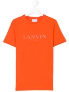 Lanvin Enfant Logo Embroidered T-shirt - Yellow & Orange