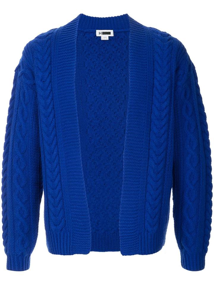 H Beauty & Youth Cable Knit Cardigan - Blue