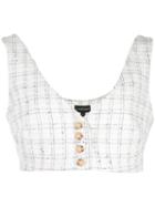 Callipygian Gingham Cropped Top - White