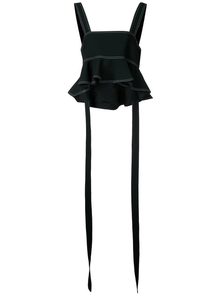 Georgia Alice - Beaches Ruffle Top - Women - Cotton/polyester/viscose - 6, Black, Cotton/polyester/viscose