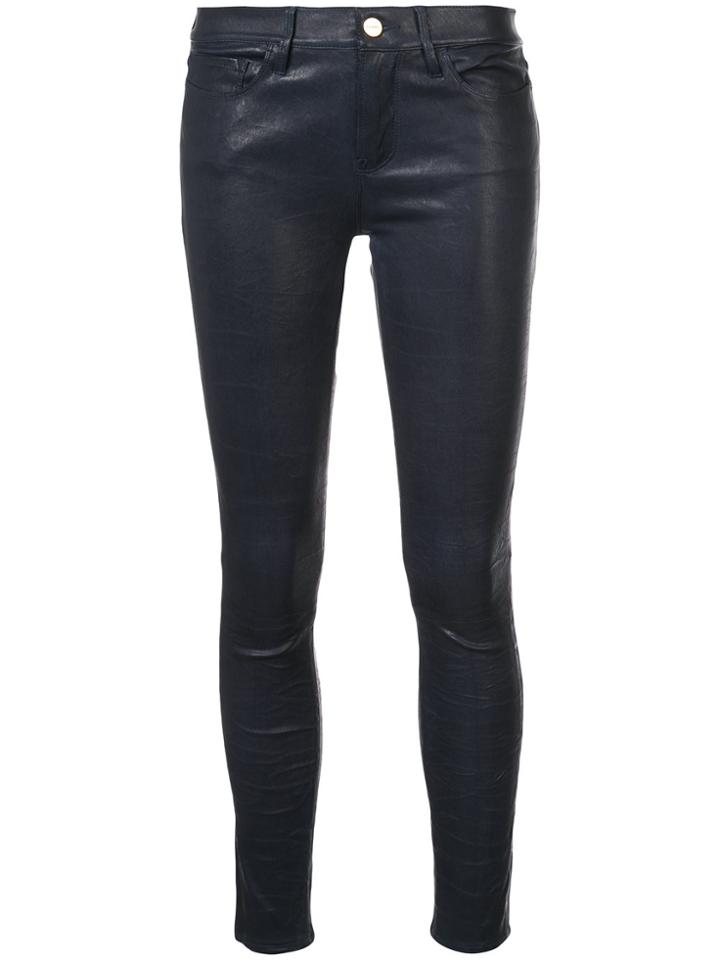 Frame Denim Wax Effect Skinny Jeans - Black