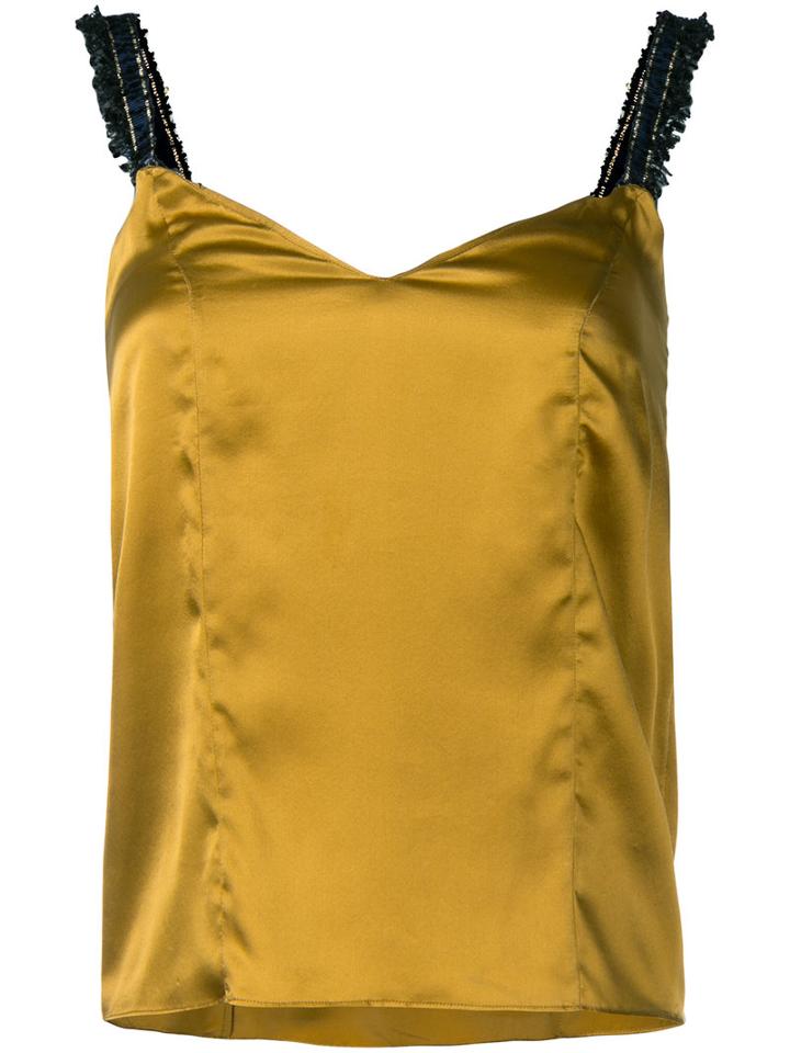 Gwen Salakaia - Cami Top - Women - Silk/polyester - 4, Yellow/orange, Silk/polyester