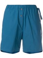 Humanoid Elastic Waist Shorts - Blue
