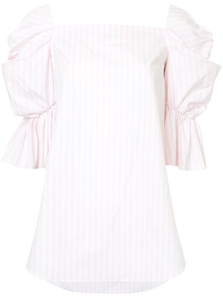 Monographie Striped Off-shoulder Top - Pink & Purple