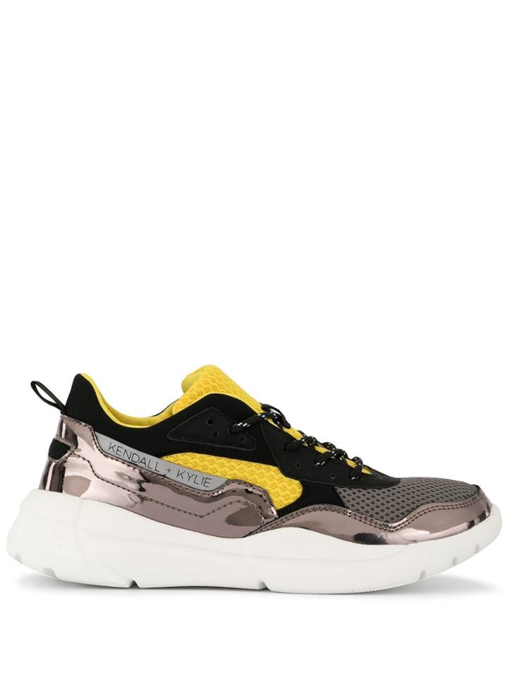 Kendall+kylie Colour Block Panelled Sneakers - Yellow