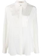 Roberto Cavalli Pleated Front Bib Shirt - White