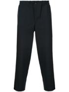 Comme Des Garçons Homme Plus Cropped Patterned Trousers - Blue