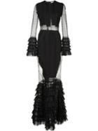 Jonathan Simkhai - Ruffled Sheer Dress - Women - Silk - 12, Women's, Black, Silk