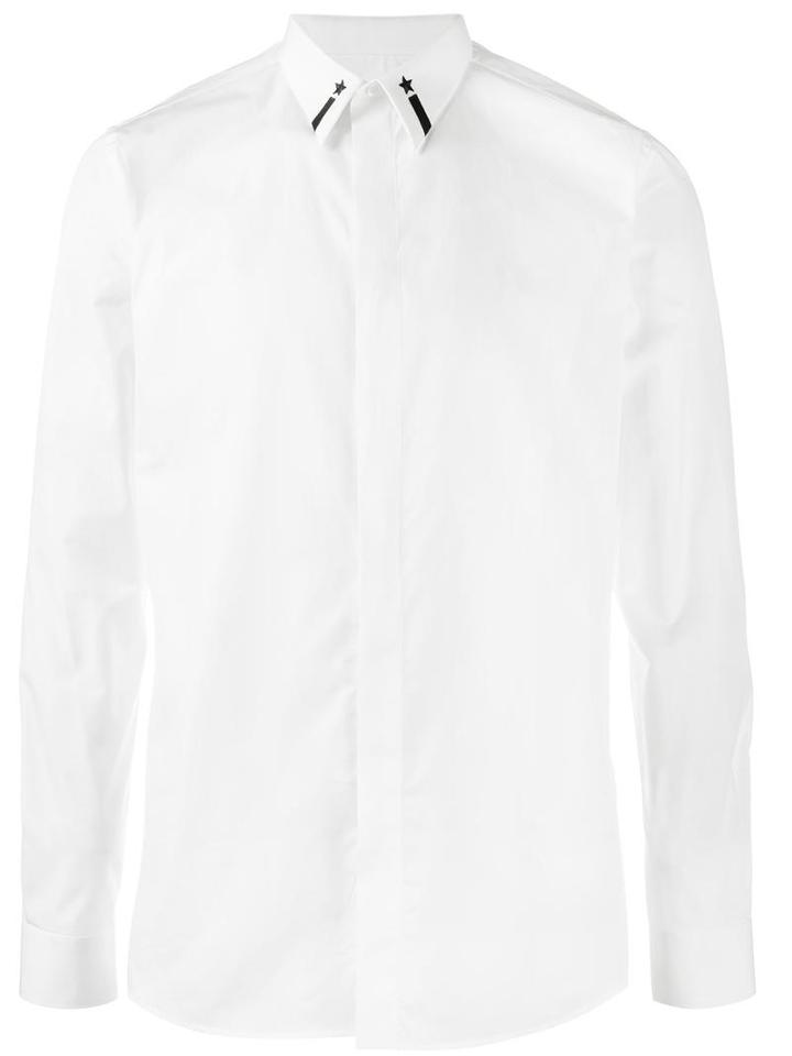 Givenchy Star And Stripe Embroidered Shirt, Men's, Size: 39, Cotton/polyester/ceramic