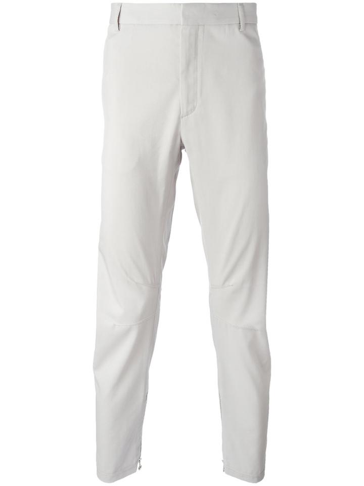 Lanvin Ankle Zip Trousers, Men's, Size: 52, Grey, Cotton/silk